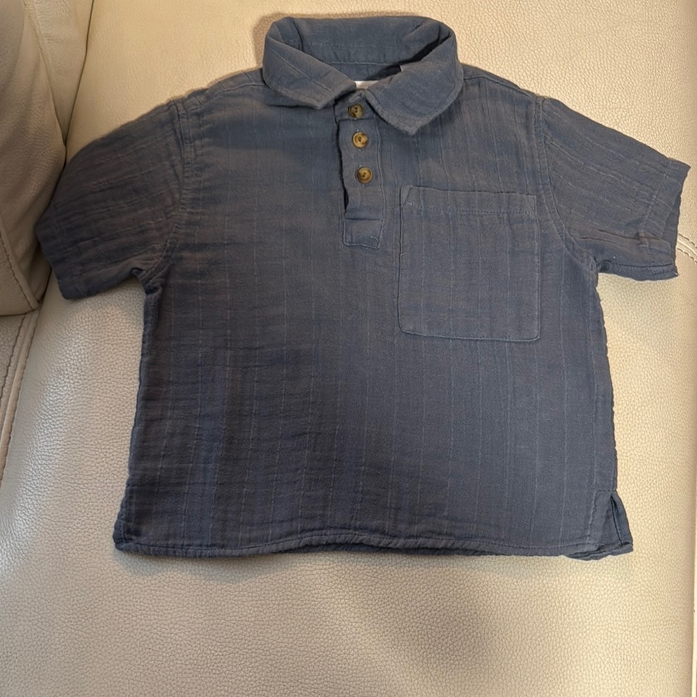 Zara Kids Blue Button-Up Shirt